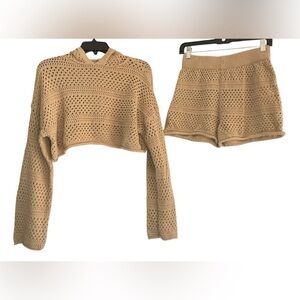 Sincerely Jules Tan Crochet Short Set size M